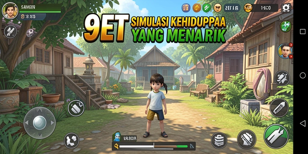 Screenshot gameplay 9ET menampilkan interaksi karakter dan lingkungan yang dinamis.