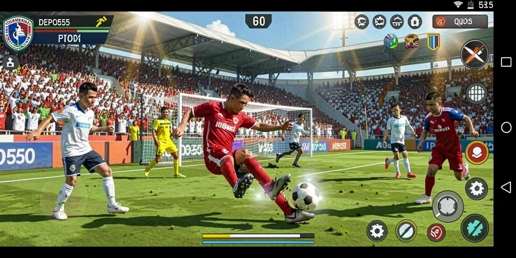 Tampilan utama gameplay DEPO555 dengan aksi olahraga yang mendebarkan.