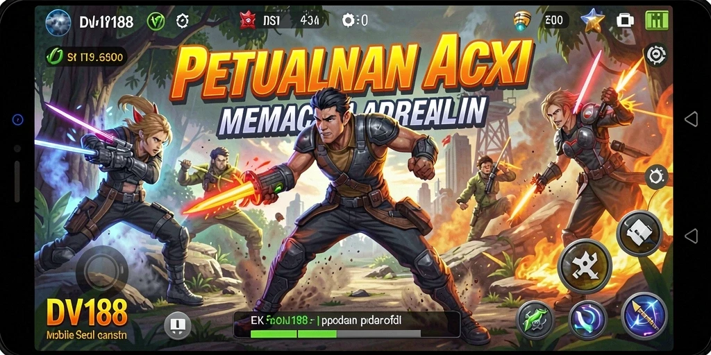 Tangkapan layar permainan menunjukkan aksi mendebarkan di DV188.